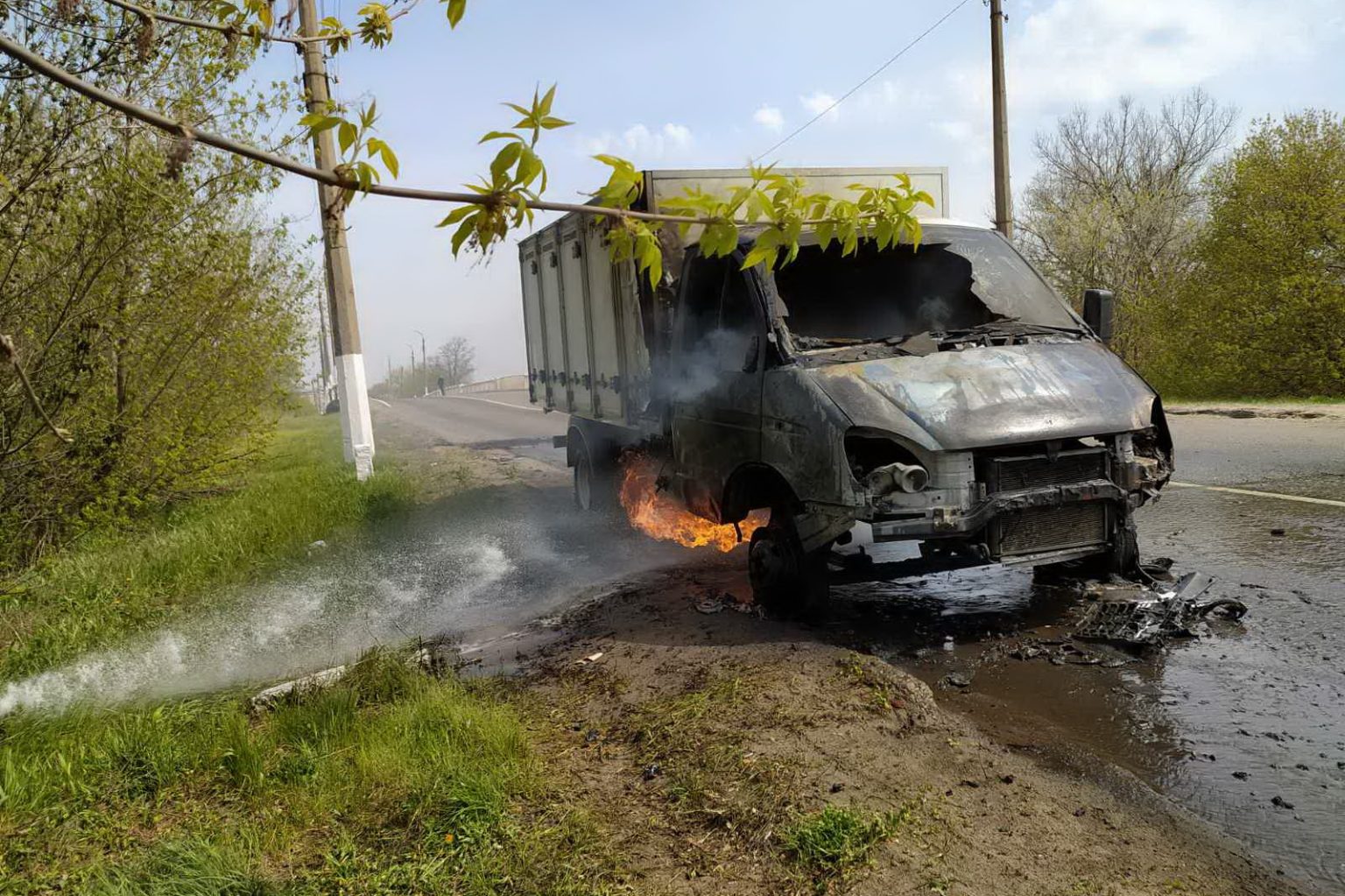 У Куп’янську на трасі палала «Газель»