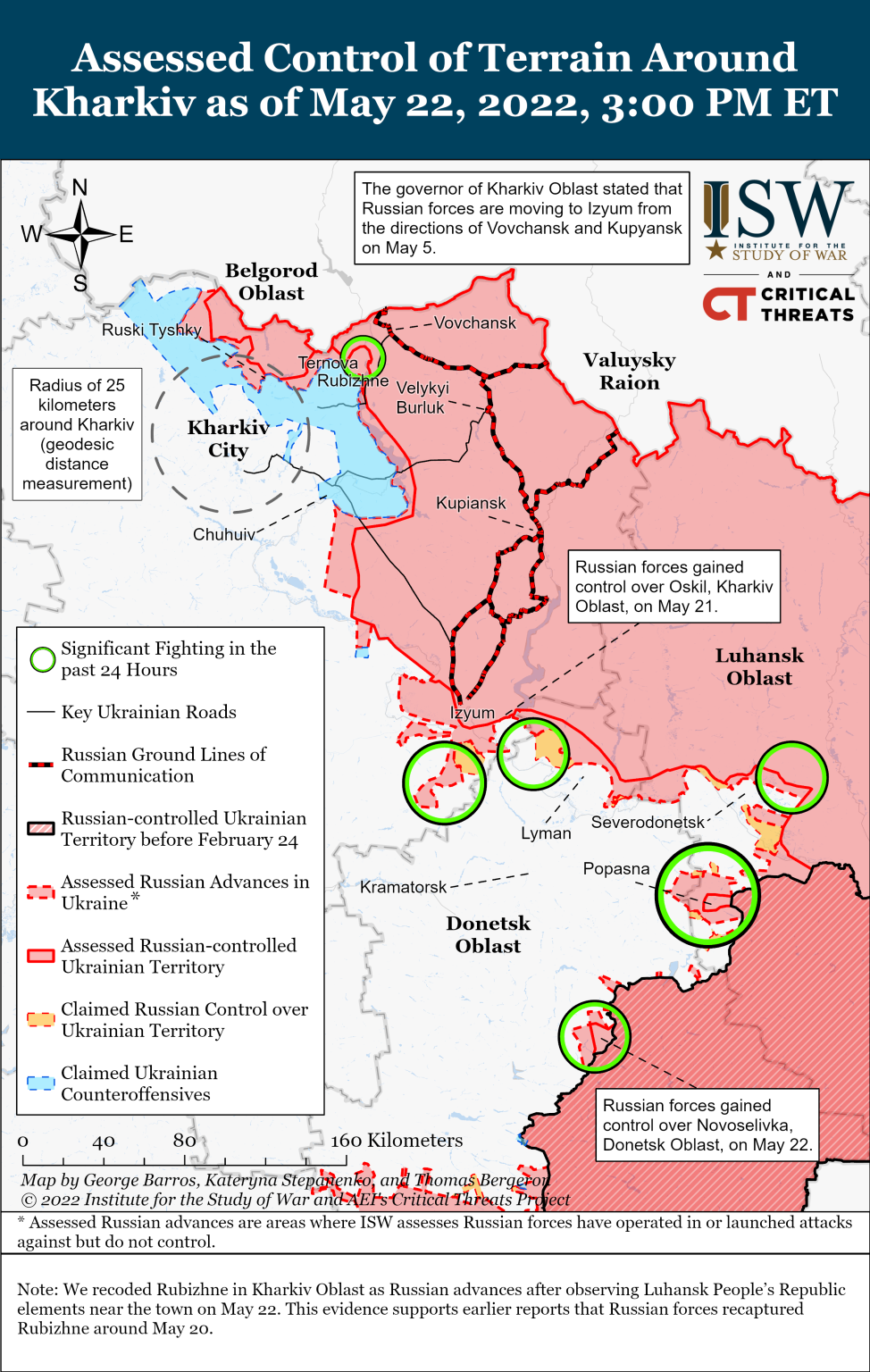 Войска РФ  отбили Рубежное на Харьковщине и постараются закрепиться на западном берегу Северского Донца – ISW