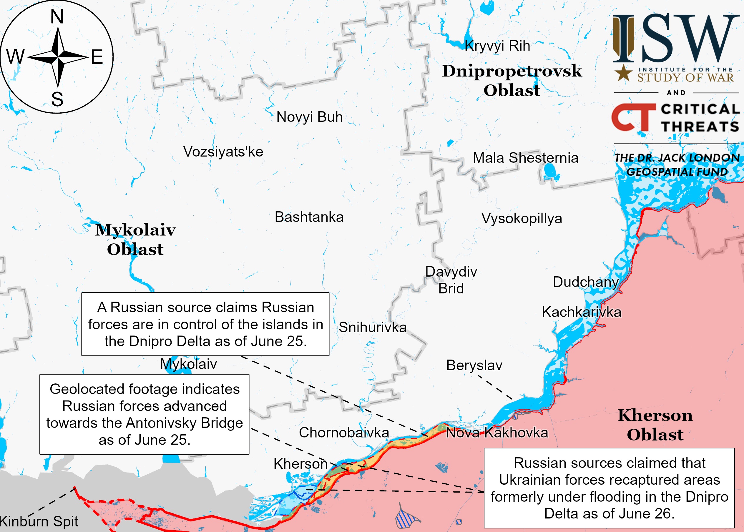 Херсонська область - фронт на 27 червня