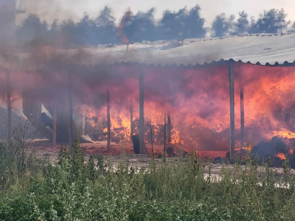 У селі на Куп’янщині горіла ферма через артобстріл росіян – ДСНС (фото)