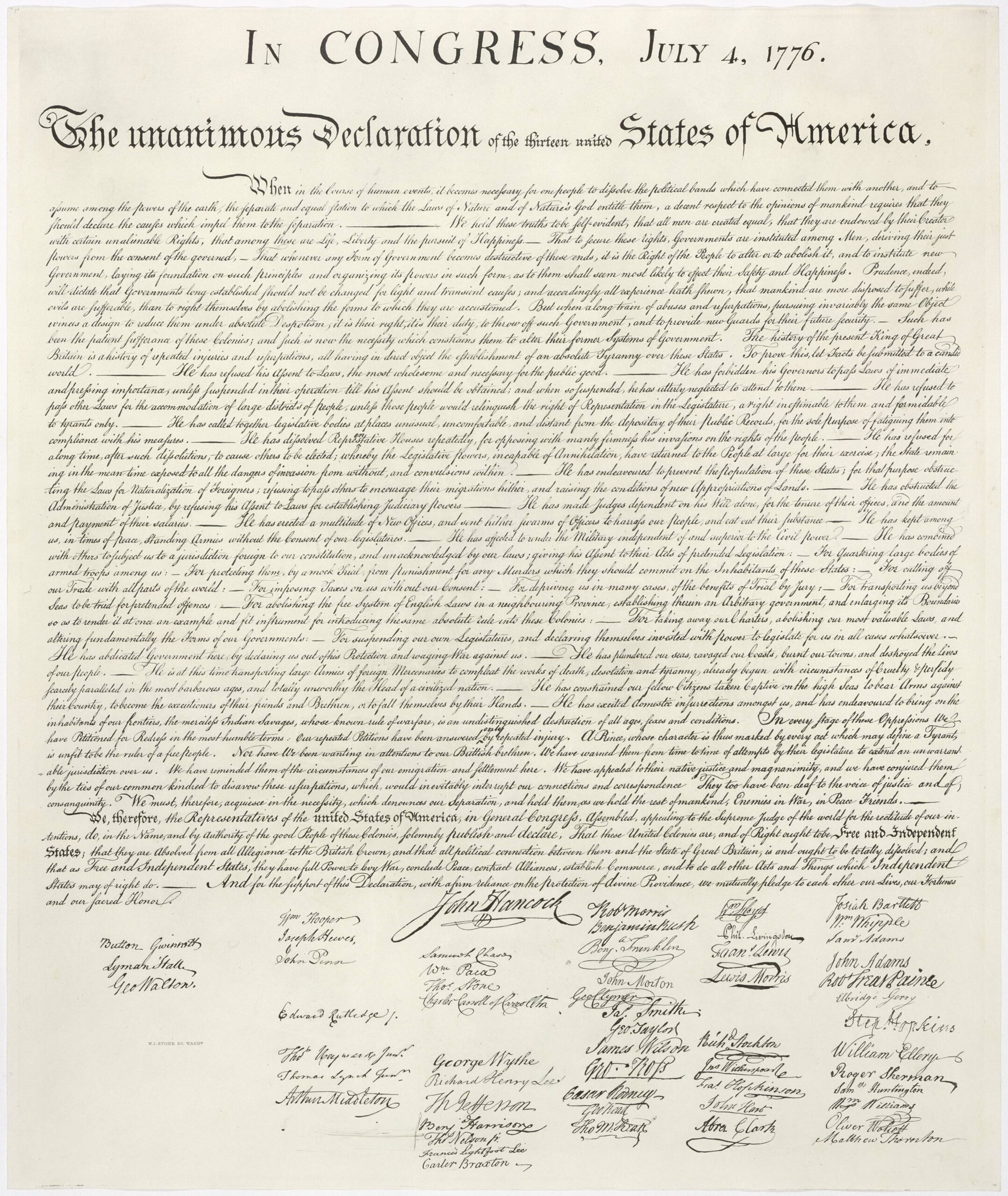 Декларация независимости США - документ