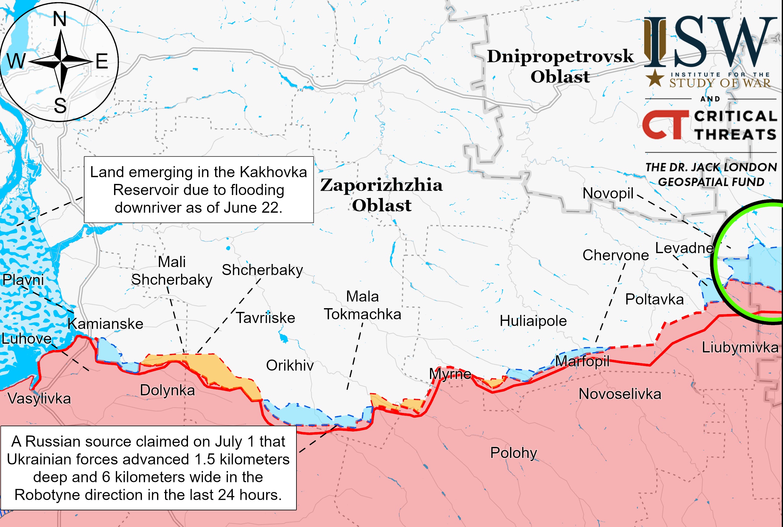 Запорізька область - фронт на 3 липня 2023 року