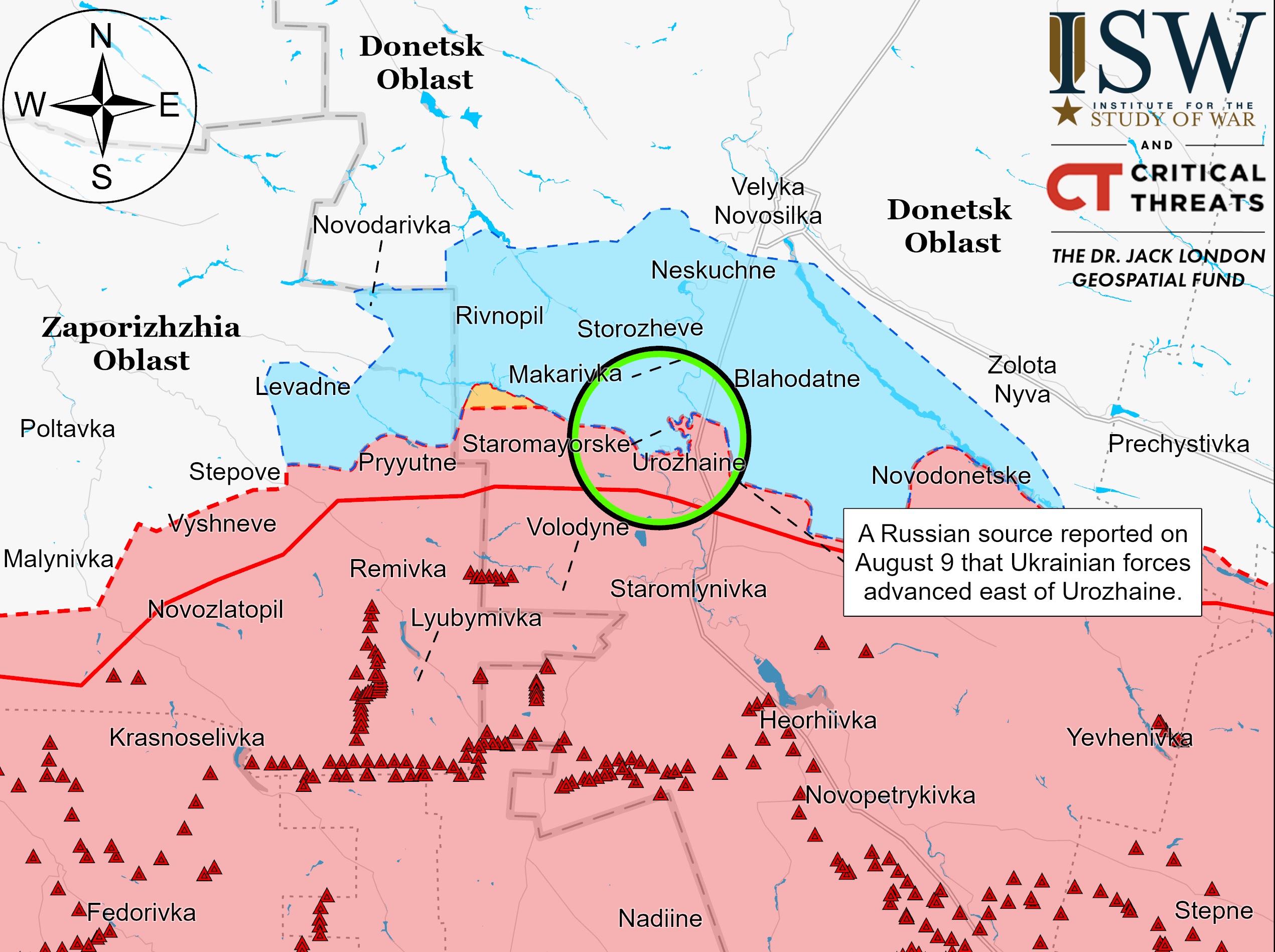 Урожайное на карте ISW