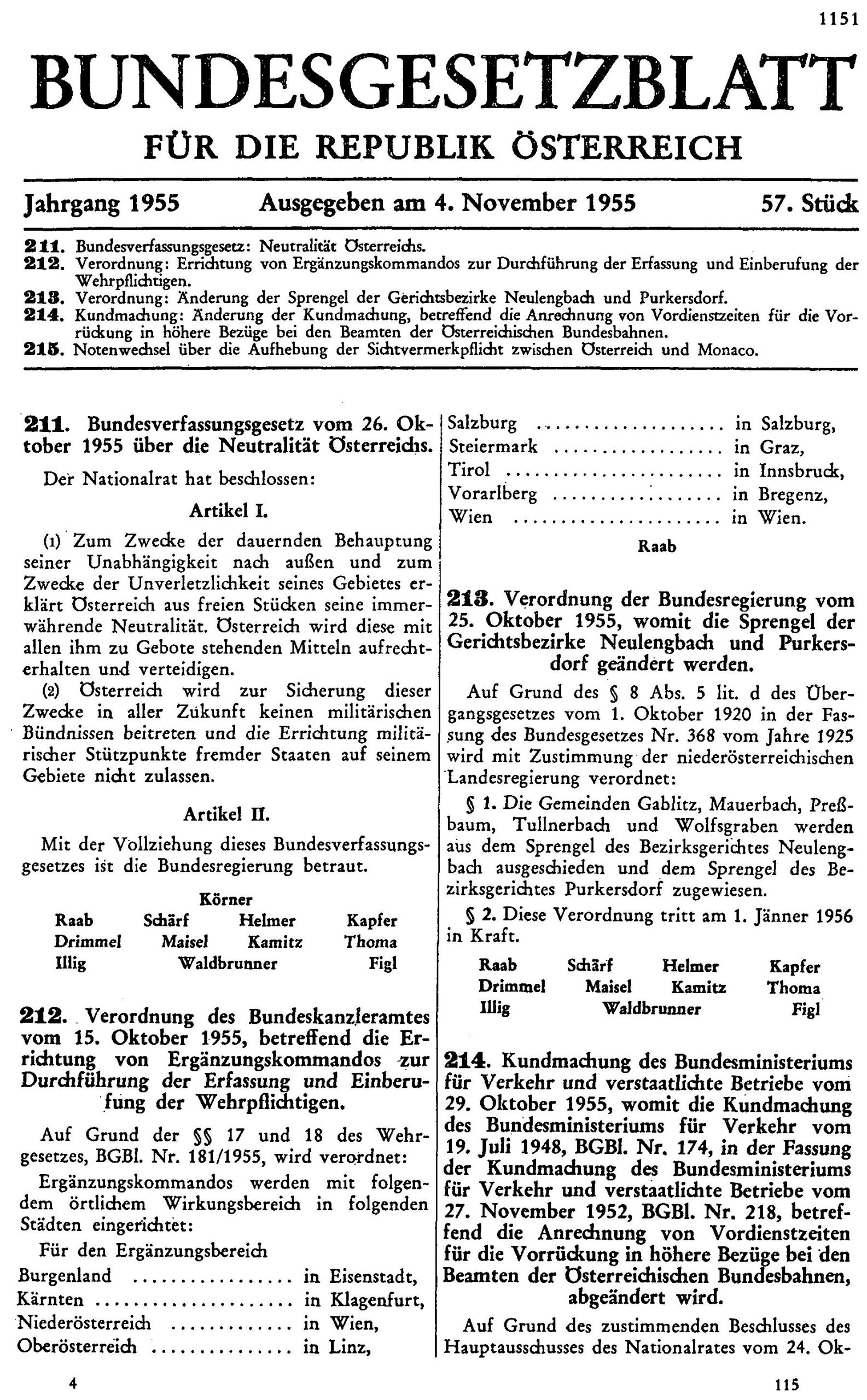 Декларація про нейтралітет Австрії 1955 року