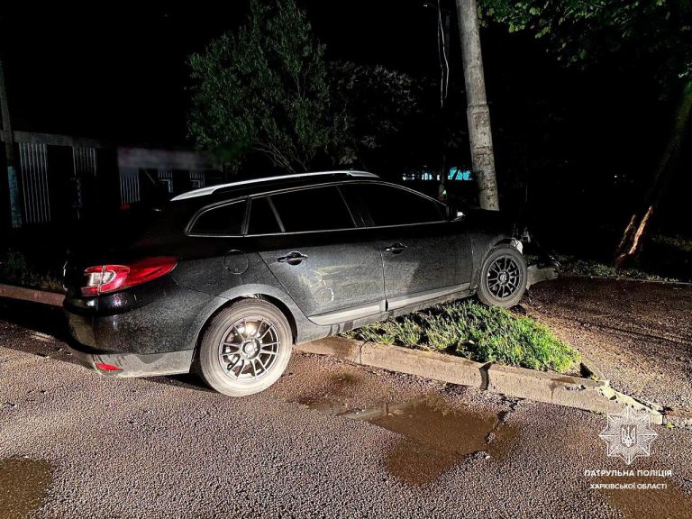 Предположительно пьяный водитель влетел ночью в дерево в Харькове