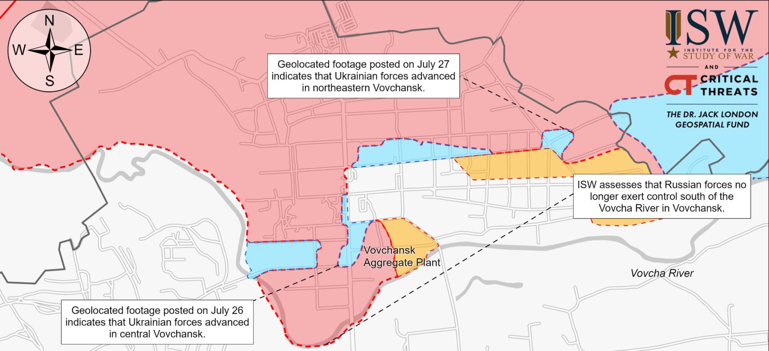 ISW: ВС РФ утратили плацдарм на южном берегу реки в Волчанске