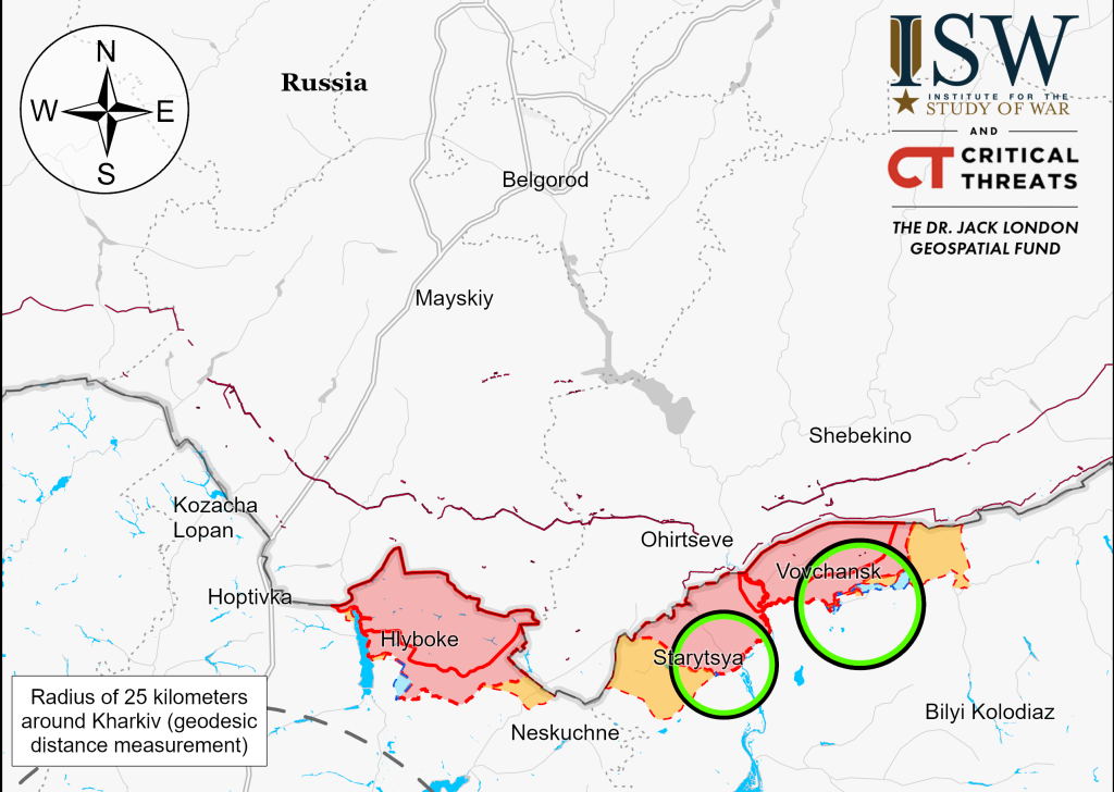 ISW: окупанти посилено штурмують Вовчанськ і просунулися у бік Харкова