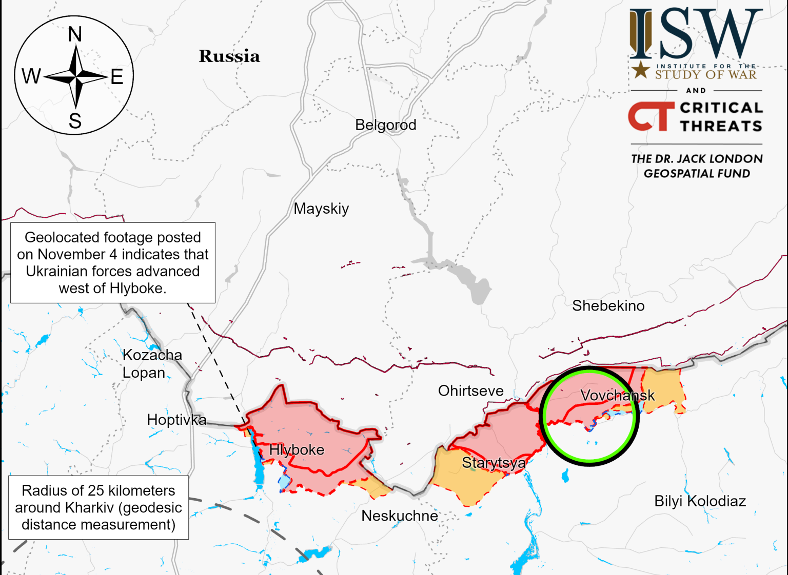 ISW: на севере Харьковщины россияне начали копить силы и боеприпасы к зиме