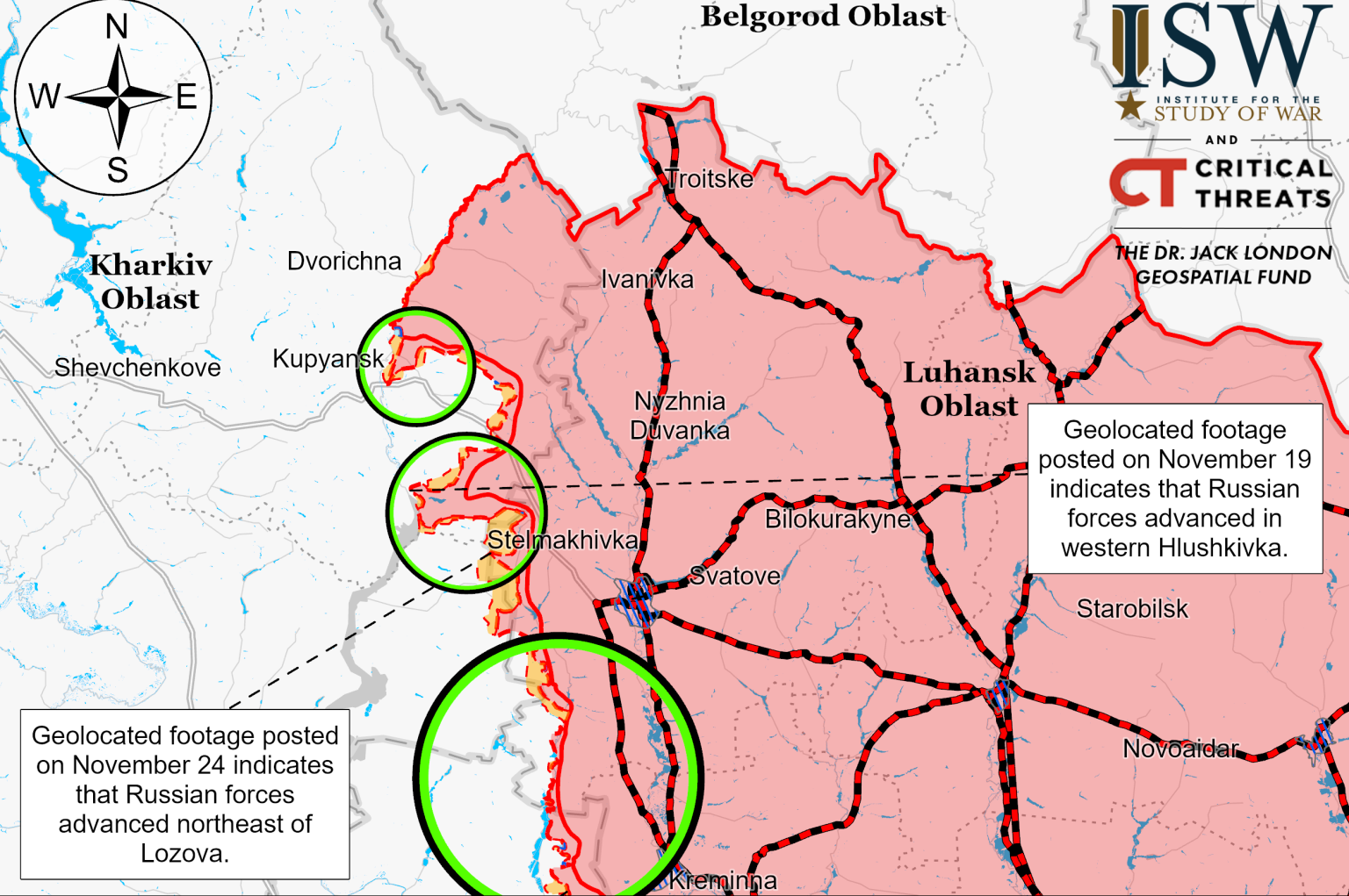 ISW: РФ захопила території на південний схід від Куп’янська, штурми тривають