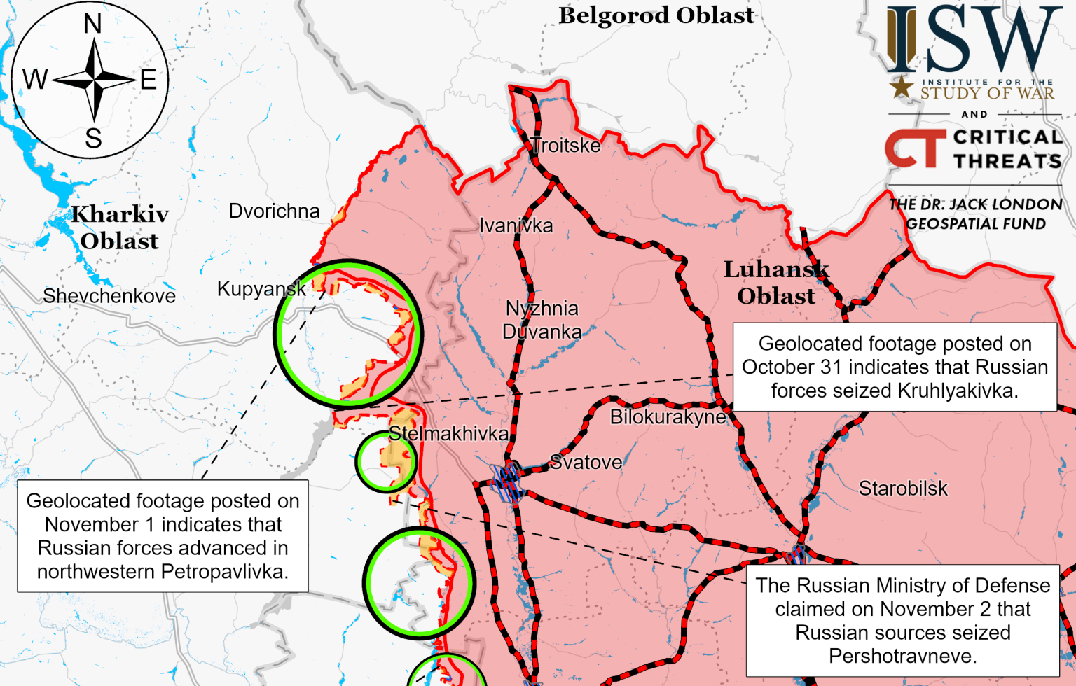 ISW: наступление холодов помогает россиянам продвигаться на севере Харьковщины