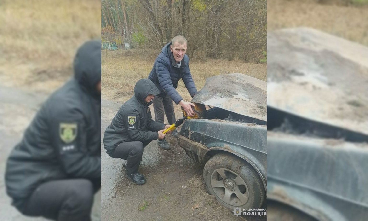 На Харьковщине машина загорелась на ходу, внутри был водитель – полиция