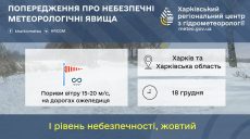 Про сильний вітер і ожеледицю попереджають жителів Харкова і області