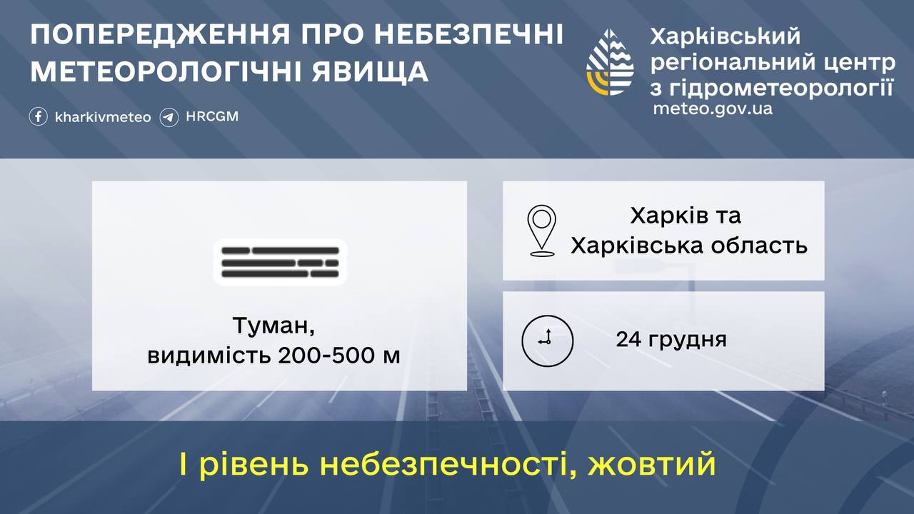 Туман на улицах Харькова: опасная погода будет и во вторник