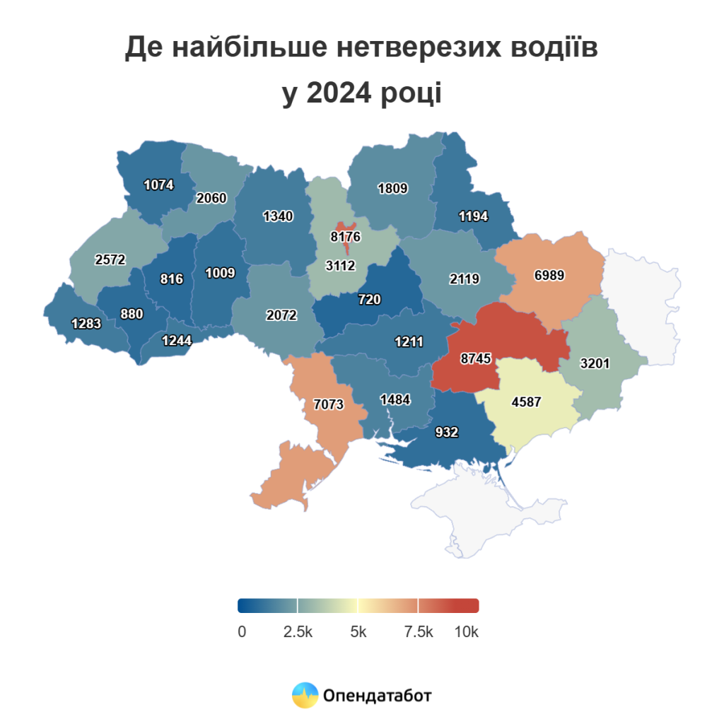 Майже 7 тисяч п’яних водіїв зупинили на Харківщині торік. Аналітика