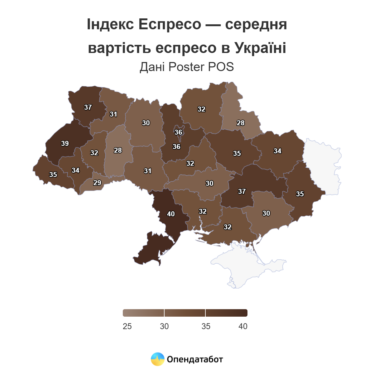 Стоимость чашки эспрессо на Харьковщине не изменилась за год: средняя цена