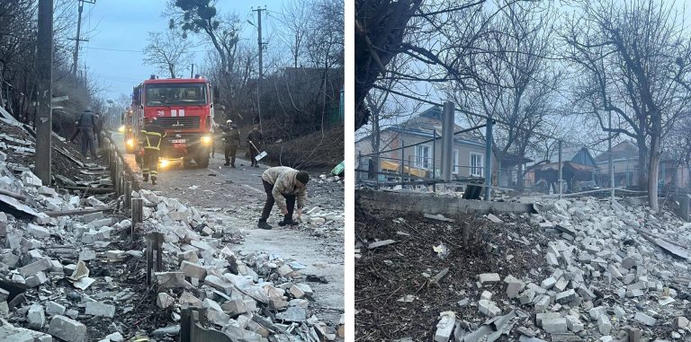 Дорогу областного значения под Харьковом засыпали обломки после «прилета»