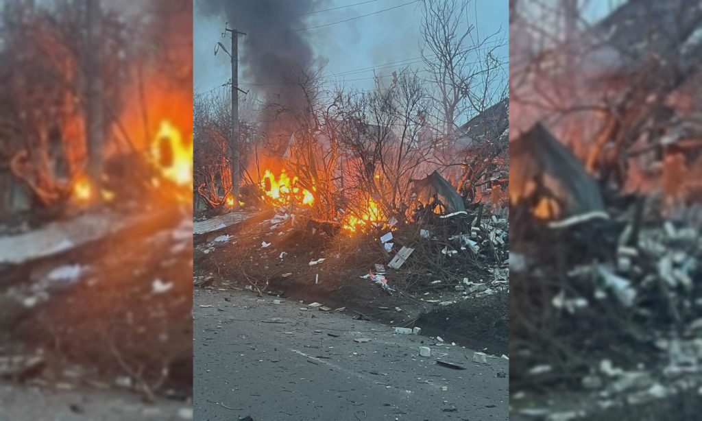 Момент прилета «шахеда» под Харьковом попал на видео