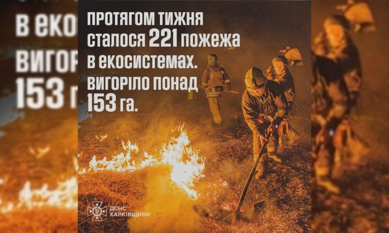 221 пожежа – за тиждень: паліїв сухостою на Харківщині закликали зупинитись