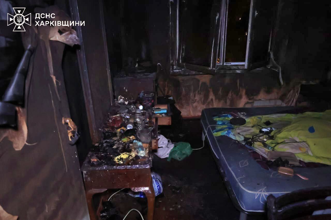 пожар на ул. Библика в Харькове 5